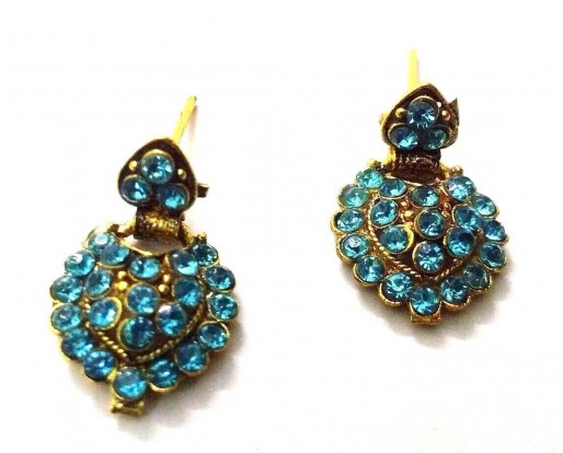 Golden Oxidized Earrings Ethnic Traditional Imitation Jewelry Drop Dangle - EA40